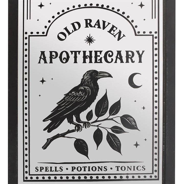 Old Raven Apothecary Gothic Mirrored Wall Art